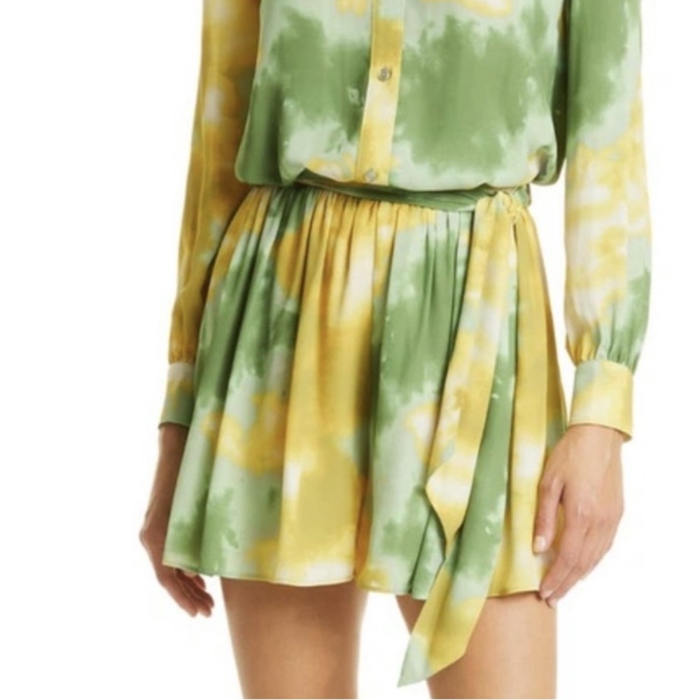 Toccin yellow green skirt with side wrap tie